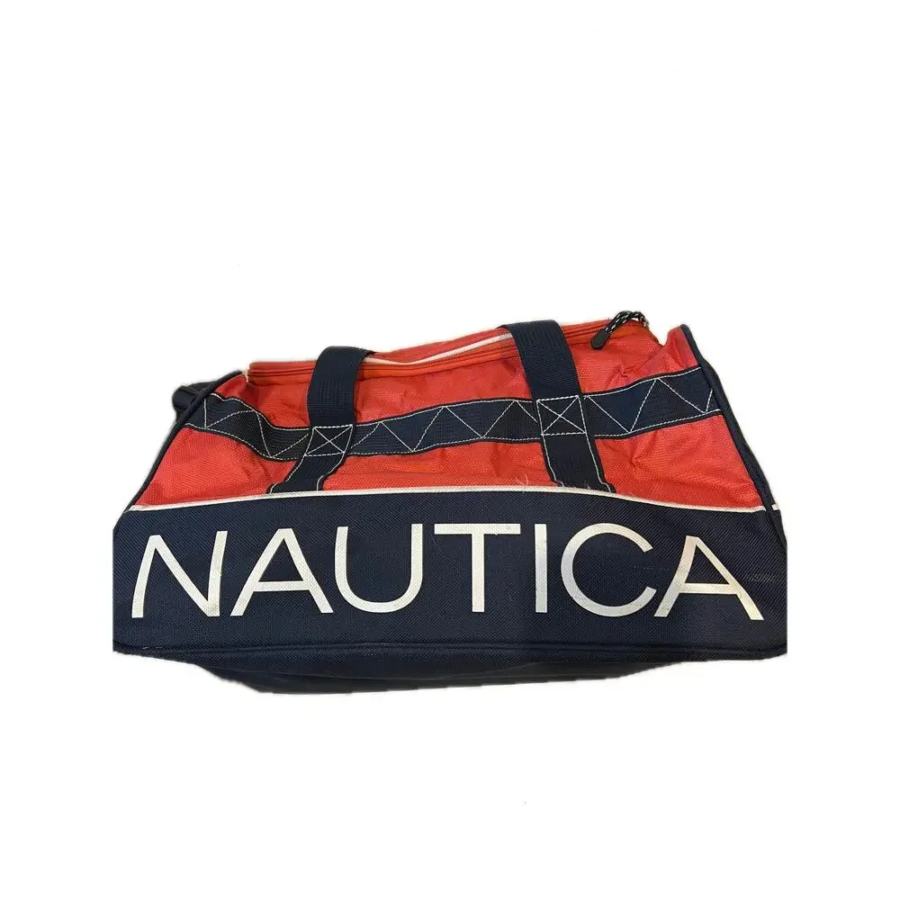 Nautica Blue Red Duffel 20x12x12